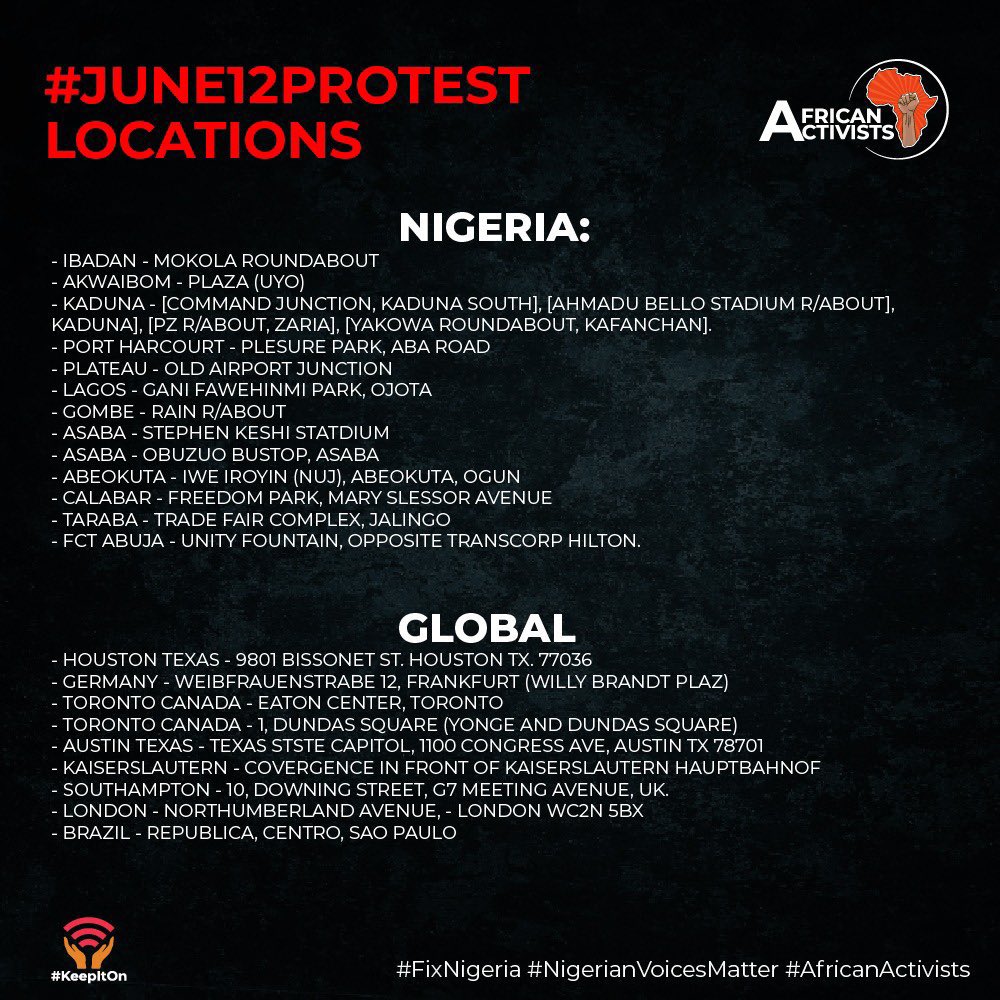 #June12Protest 
Join the movement.