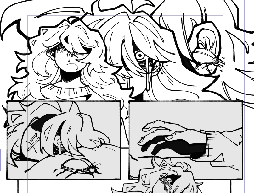 [ school stuff ] 
finally done w the lineart of the third page SIGH i'll try to finish it tonight to be done w it o7 