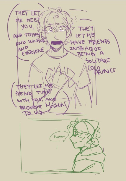 HERE IS THE COMIC DRAFT THAT I DID TO MAKE @xMaruu11 CRY B), i'm sorry for the bad handwriting
#ranboofanart #tubbofanart (1/2)