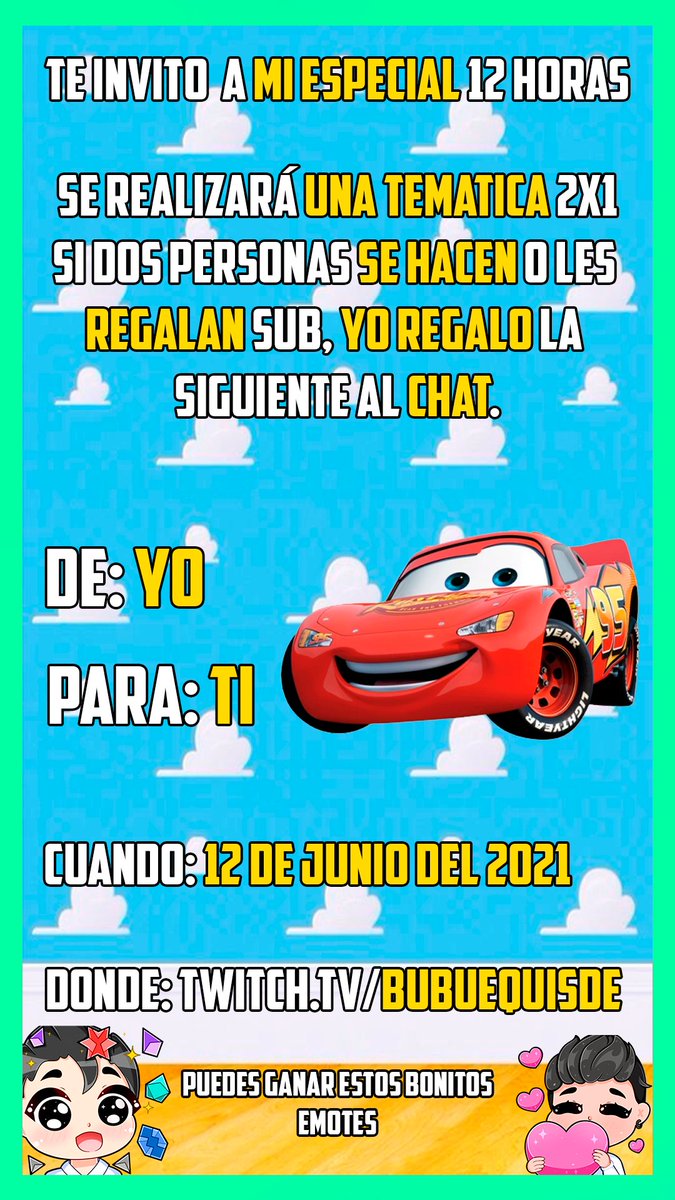 No faltes, tkm. 🥰
De igual forma te dejo el link directo, empezamos a las 10pm hora centro de México o poco antes, es de traje. 😎🔥
Twitch.tv/BubuEquisde 🥵😈🍑