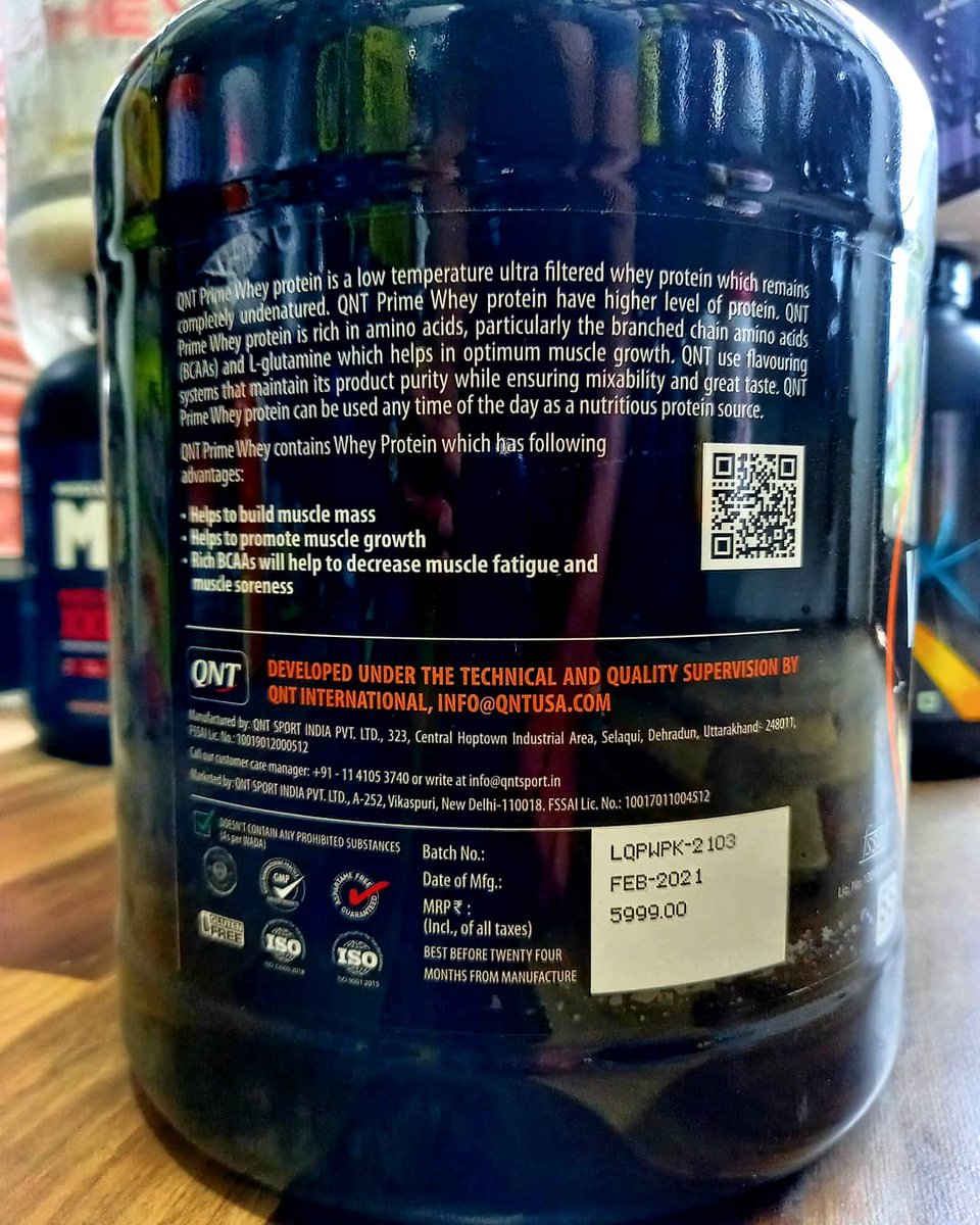 ENERGYSTATION1's tweet photo. QNT PRIME WHEY
With Whey Protein Isolate

Flavour - Kesar Kaju Pista
Weight - 2kg (4.4lb)
Servings - 55

#qntsportnutrition #whey #wheyprotein #wheyproteinblend #wheyproteinisolate #zerosucrose #musclebuilding #protein #guwahati https://t.co/Ee7ofQzI4A