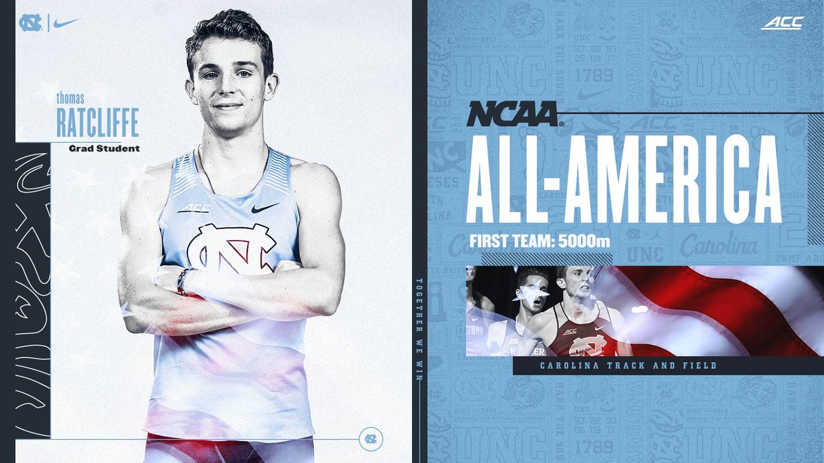 UNCTrack_Field's tweet photo. For the first time since 1988, the Heels have a First Team All-American in the men’s 5,000-meters … Congrats to Thomas Ratcliffe! 💥 #GoHeels 🐏 #TarHeelTough 💪🏿💪🏽💪🏼 https://t.co/qanr1NG6dY