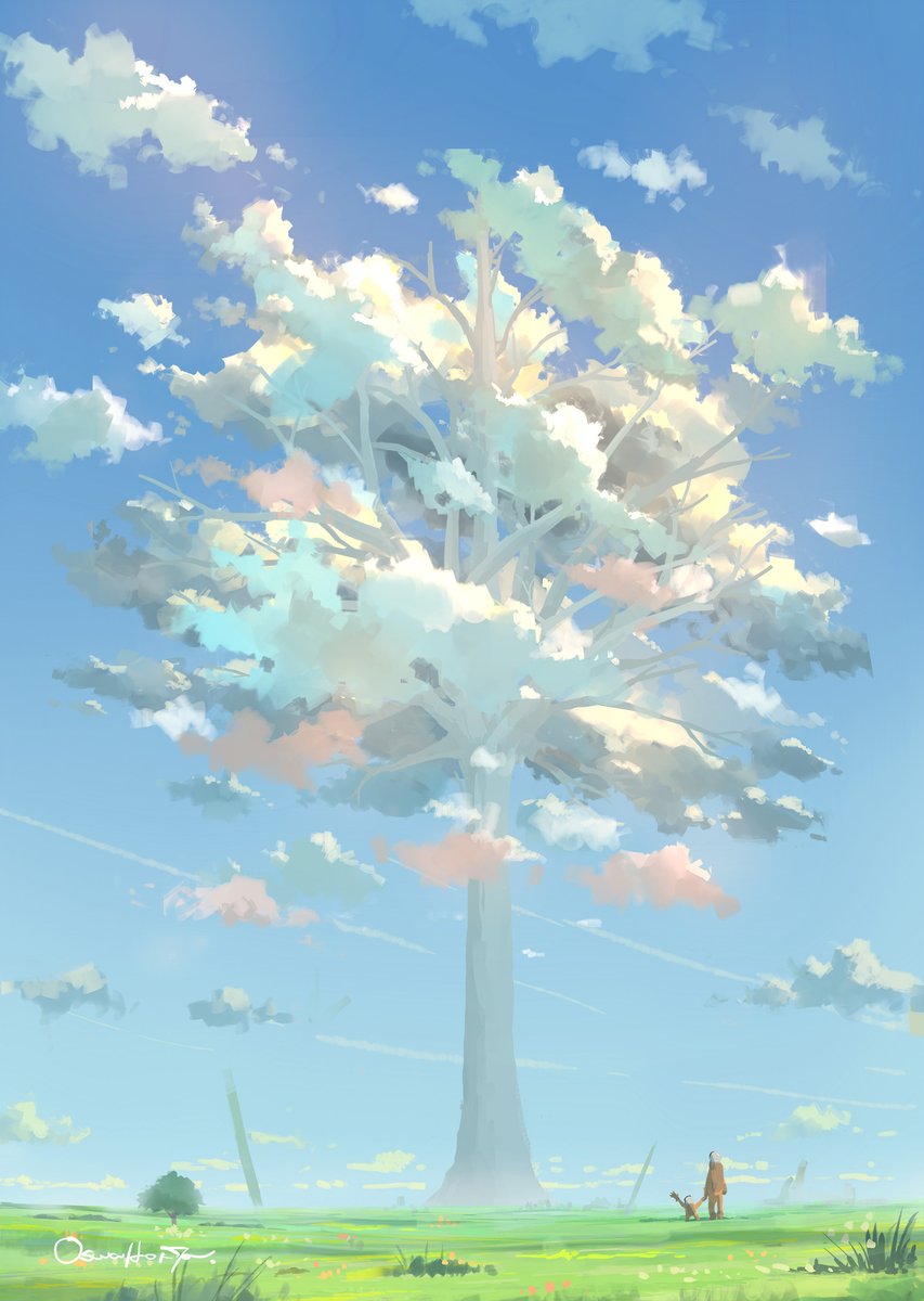 grass outdoors day cloud scenery solo sky  illustration images