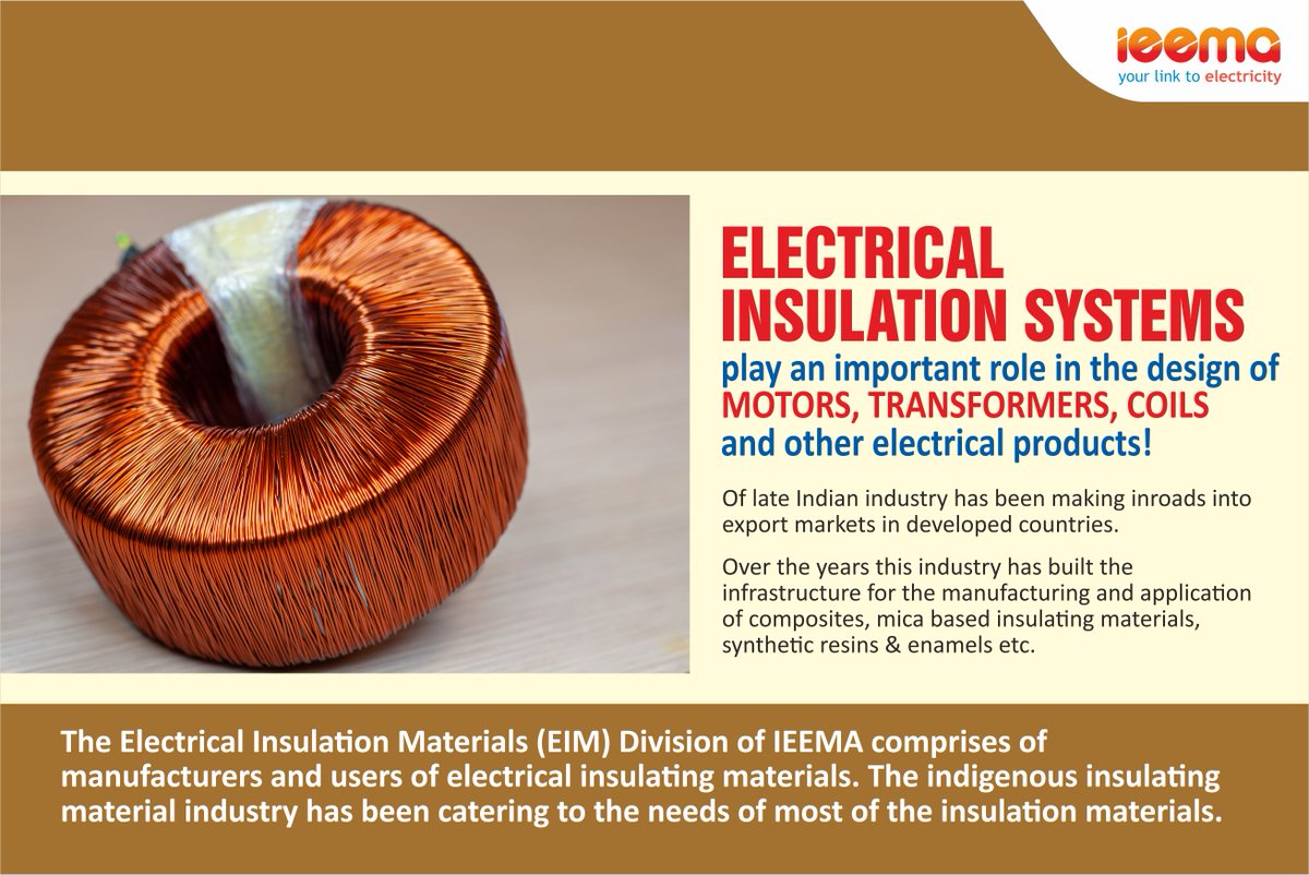 IEEMA_Official's tweet photo. Demand for #insulatingmaterials is a derived demand. The key segments contributing to this derived demand are #RotatingMachines, #Switchgear, #Transformers and #IndustrialCables
@anil_director @Karia06Vijay @NeerajNanda16 @sunilmisra https://t.co/XjpbMLvsdj