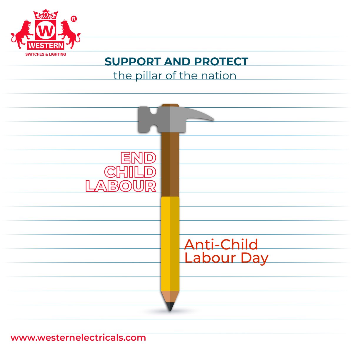 Children are the future of our Nation. Let’s #dedicate #ourselves #today & #everyday to #protect our #children from the evil of #childlabor 

#WesternElectricals #antichildlaborday #ChaildLaborday #GiveEducationtoChildrens #StopChildLabor #EndChildLabor2021