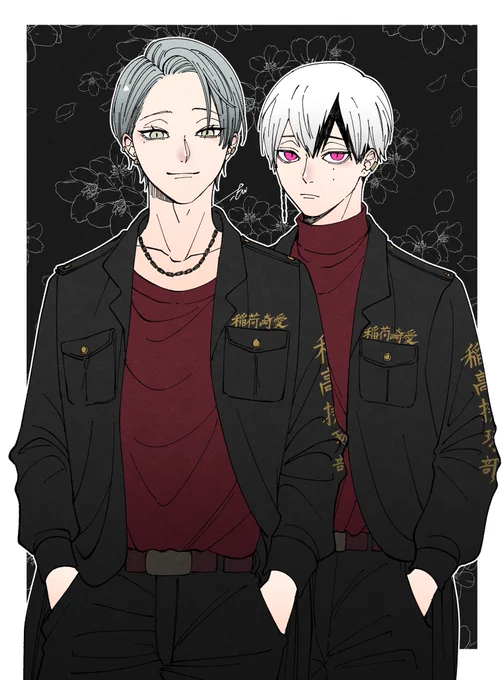 特攻服を着てる志遠くんと芭玖くん
※hq創作キャラ 