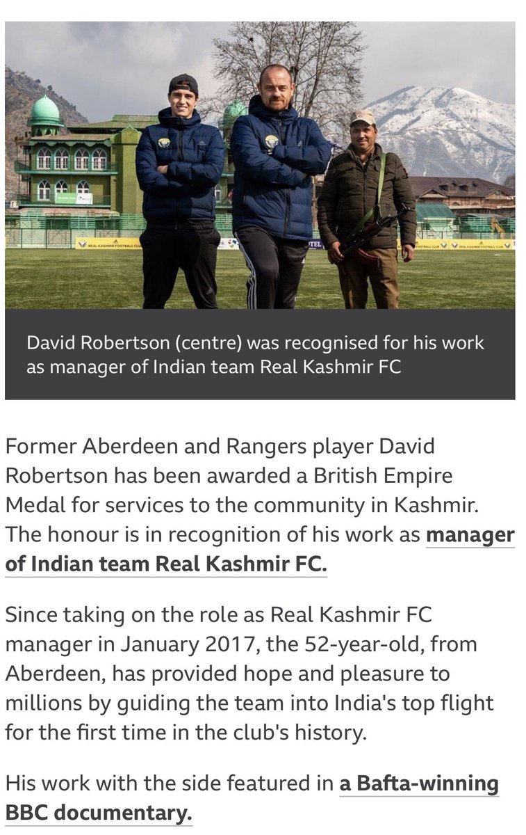 LogieInTheWorld's tweet photo. Huge congratulations to ⁦@dajrobbo1968⁩ - a massively deserved honour for his amazing work with ⁦@realkashmirfc⁩ and the community in Kashmir. https://t.co/kIGjWvCuR5