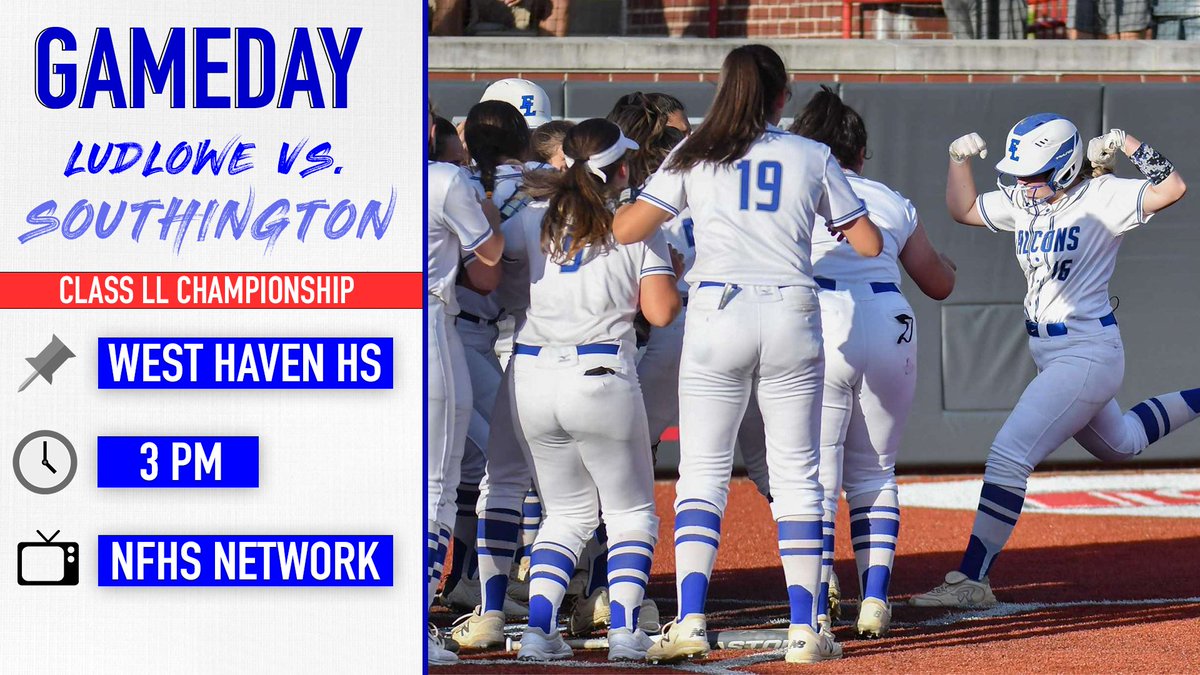 It's the final GAMEDAY of the season! Happy to have coverage of both state championships this afternoon.

<a href="/Ludloweglax/">Ludlowe Girls Lax</a> faces Darien at noon #ctglax (Check the falconsportsnet instagram for updates)

<a href="/LudloweSB/">Ludlowe Softball</a> faces Southington at 3pm #ctsb (Watch Live: nfhsnetwork.com/events/ciac/ga…)