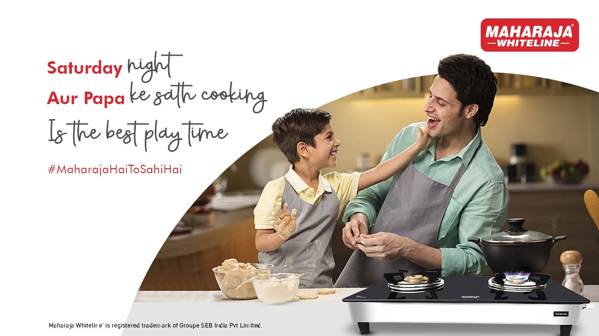 Cooking with Dad = 😀

Cook your favourite recipe with #Maharaja Whiteline’s Belenus 2B Gas Cooktop that comes with safe knobs and drip tray for faster cooking.

Explore more here: bit.ly/3os4a4x 

#MaharajaHaiToSahiHai