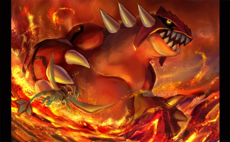 pokemon (creature) no humans sharp teeth teeth claws fire spikes  illustration images