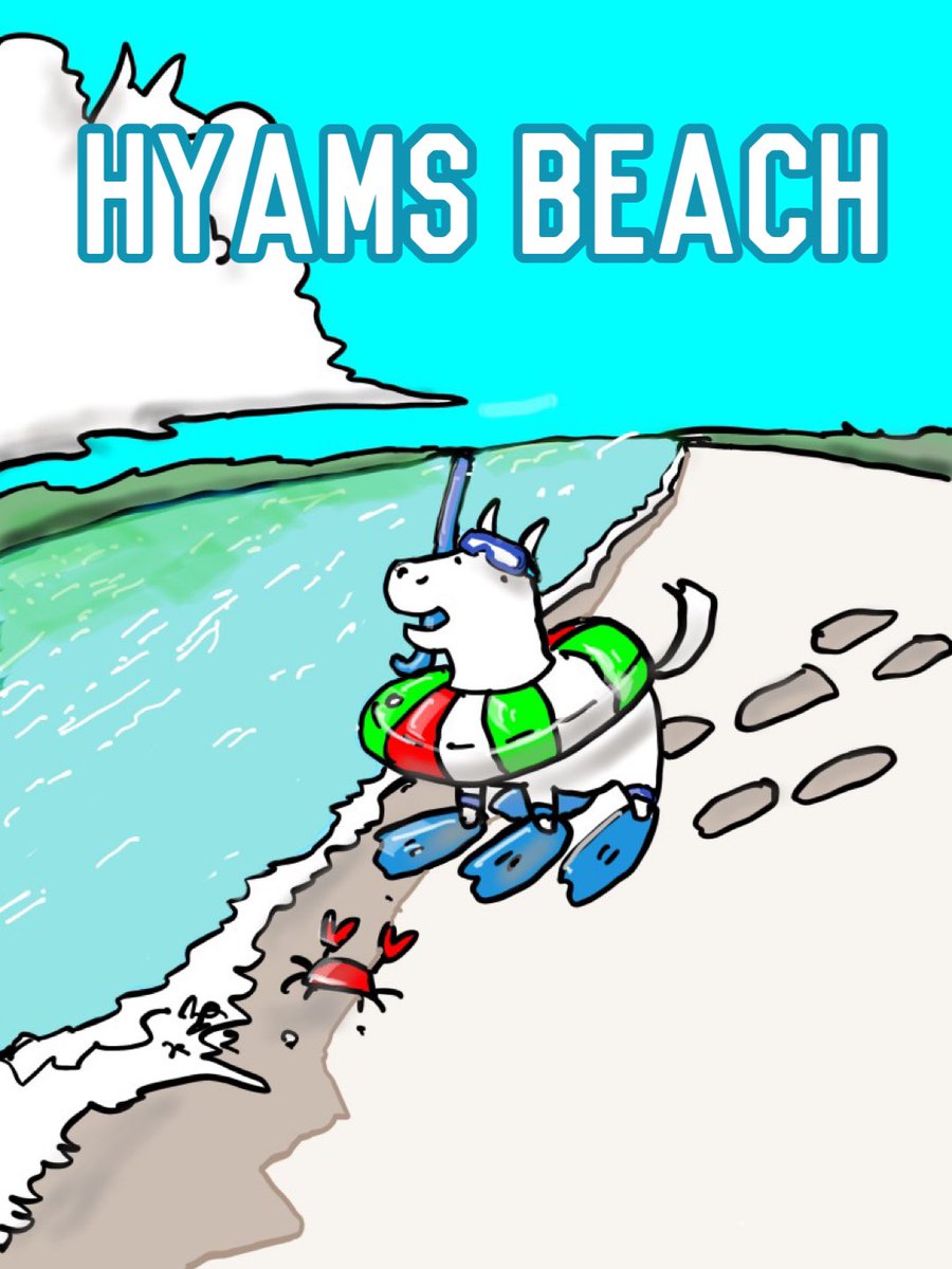 「おまえも白くて強いのか
#ハイアムズビーチ 」|えいたのイラスト