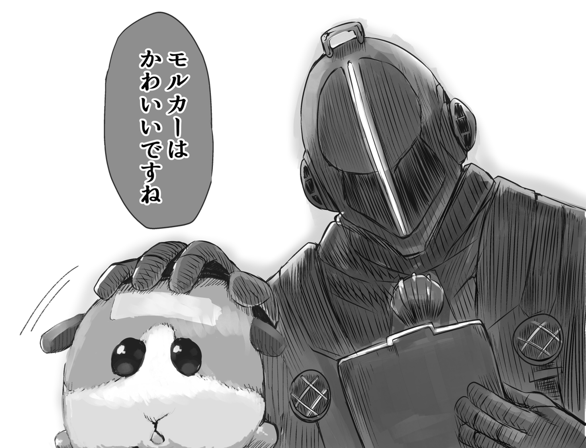 ミーティに似てるな～と思って描いたモルカーとボンドルド卿
#軽い気持ちで描いたら思った以上に反響があった絵 