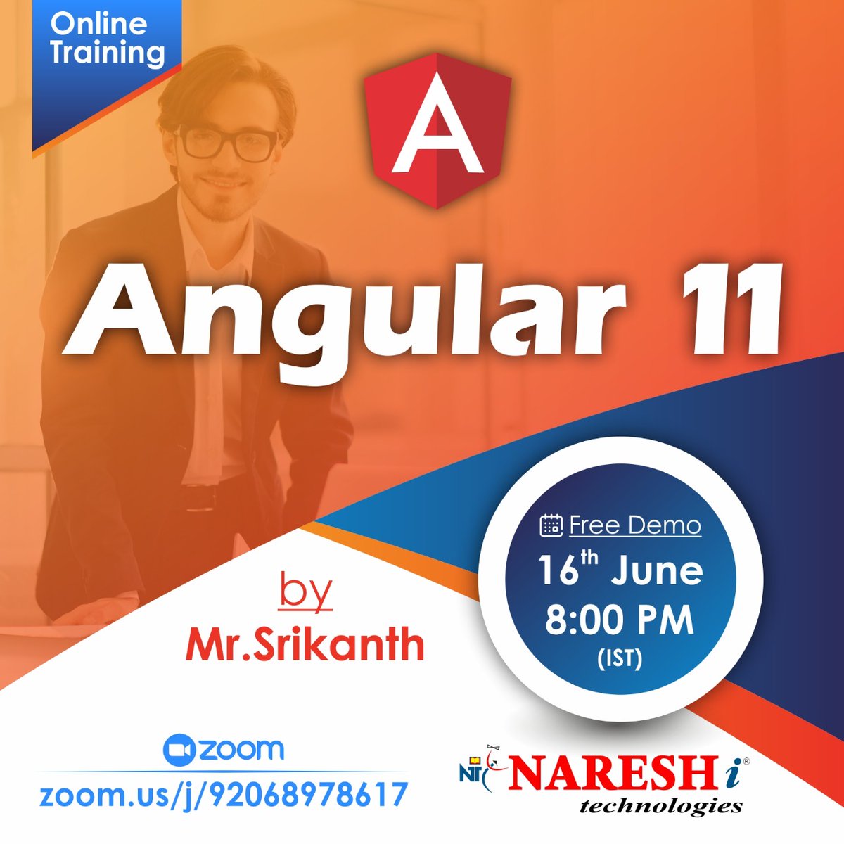 nareshitech's tweet image. ✍️Enroll Now: zurl.co/NqLQ
👉Attend Free Online Demo On Angular 11 By Mr. Srikanth.
📅Demo on: 16th June @ 08:00 PM (IST).
For More Details:
🌐Visit: zurl.co/gXJr 

#Angular11 #courses #onlinetraining #Education #software #learnfromhome #IT