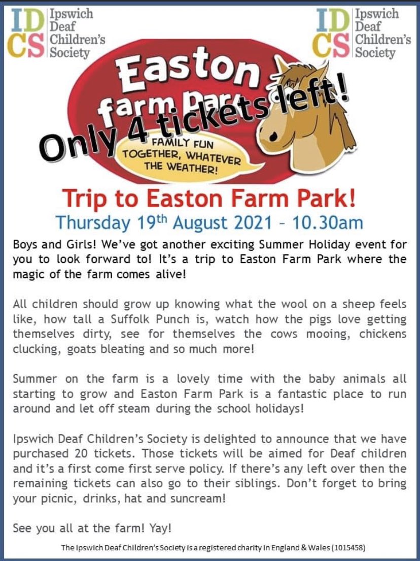 DeafIpswich's tweet image. More events Only 4 tickets left be quick visit our Facebook or email to book yours now #idcs #deaf #deafchildren