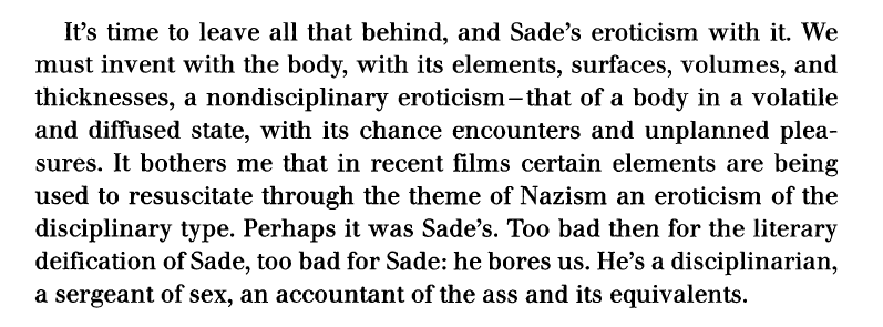 Foucault. This interview is ever-present.