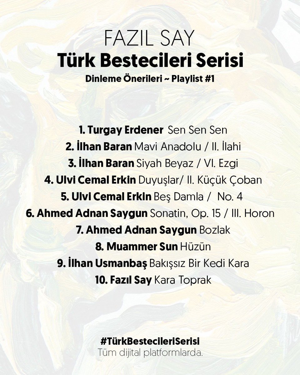 Günaydın.
Güzel bir haftasonu dilerim. Bugün; Bir Playlist  önerisi
Severek dinleyeceğinizi düşündüğüm. 
 open.spotify.com/playlist/1IWno…