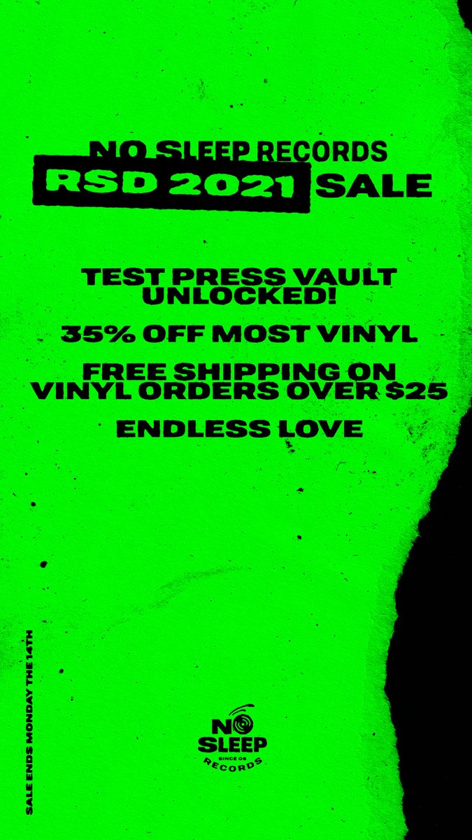 nosleeprecords's tweet image. we are live. 35% off most vinyl + test press vault unlocked, shop now at nosleeprecords.com &amp;lt;3 (test press prices will show in cart, we are fixing the price display bug on the product page)