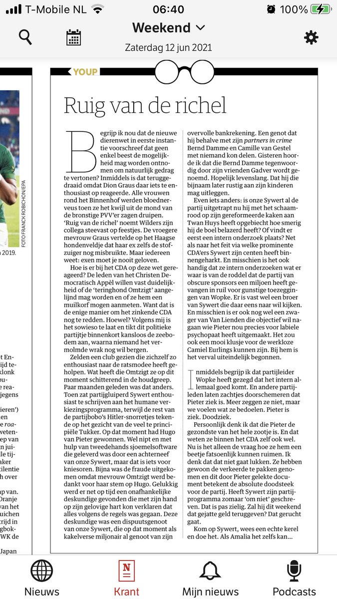 youpvanthek's tweet image. .@nrc Ruig van de richelzaterdag!