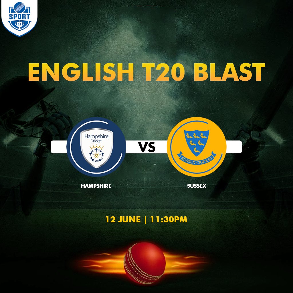 sport11fantasy's tweet image. The English T20 match between Hampshire &amp;amp; Sussex will be starting at 11:30 pm on 12 of June. Don’t miss creating your Sport11 fantasy teams and participate in the contest.
Sport11:👉app.sport11.in/XWdUBUT7DPK9UL…

#HvsS #PSL #PakistanSuperLeague #FantasyCricket #Sport11