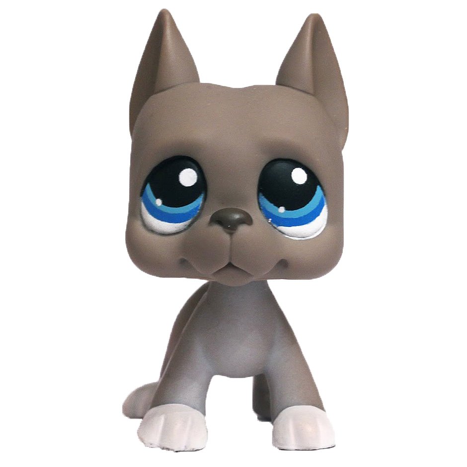 Littlest Pet Shop LPS 184 Toys Gray Great Dane Dog Hasbro Kids Toys Collection 