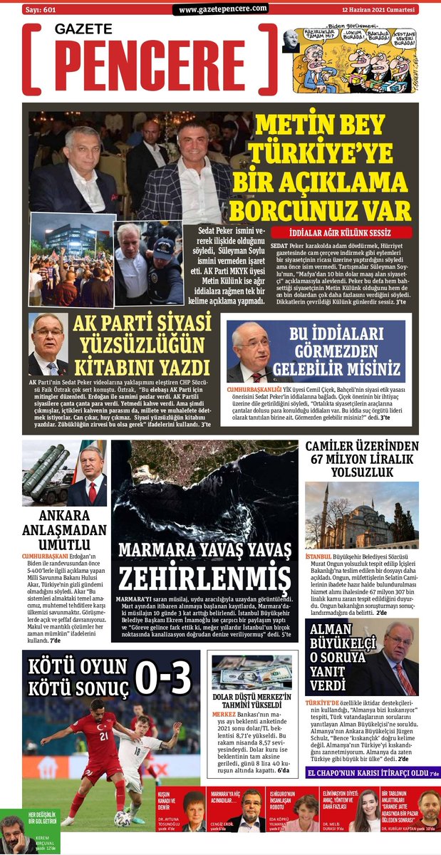 Metin Külünk'e ayırdık bugün manşeti, elden ele ulastiralim ki hem kendisi görsün, hem de 'bu gazete her sabah 7'de bana da gelsin' diyenler çoğalsın  gazetepencere.com