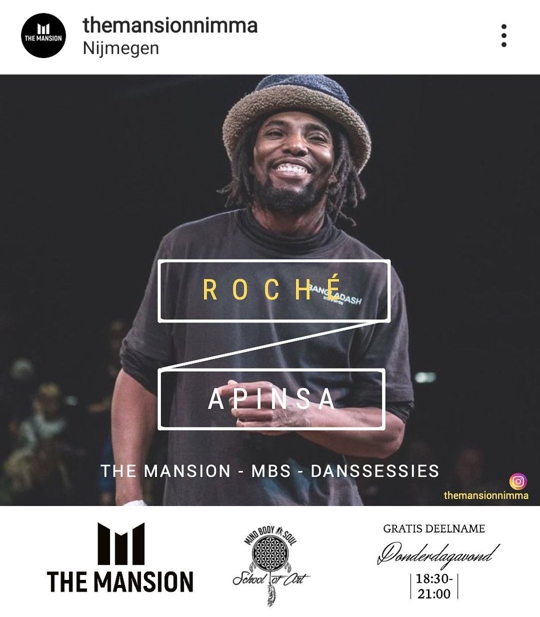 Ook elke donderdag in Nijmegen, Roché Apinsa!
