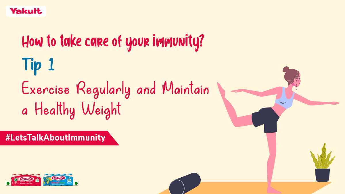 YakultIndia's tweet photo. Moderate exercise can do wonders to your immune system and of course to your overall health. Regular exercise is one of the pillars of healthy living.
#Immunity #ImmuneSystem #YakultIndia #Probiotics #LoveYourIntestine #ImmunityTips https://t.co/BqTBuNUnqm