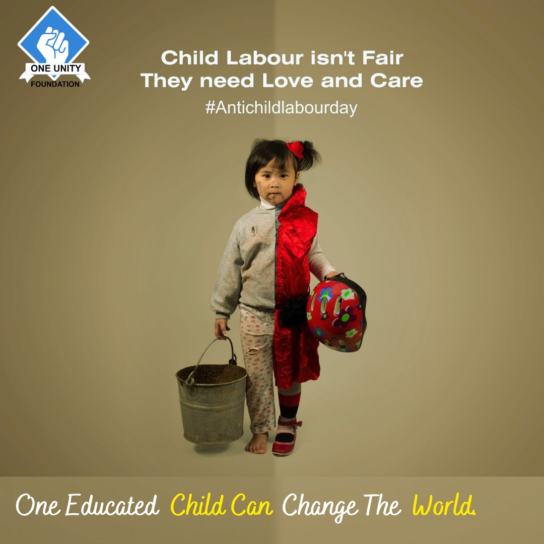 ou_foundation's tweet photo. #childlabour Childhood is for learning and not earning. 
.
Let's take a stand against Child Labour!
.
#OneUnityFoundation #stopchildlabour #children #india #humanrights #worlddayagainstchildlabour #education #child #childlabourindia #poverty #childpoverty #antichildlabourday https://t.co/bUUQRx89FT