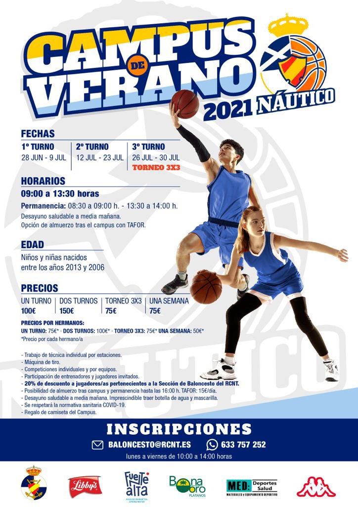 RCNT_BALONCESTO's tweet image. 🏀🌊 Aún no te has decidido?⛹🏼‍♀️⛹️‍♂️
Ven y no te pierdas el campus @RCNT_BALONCESTO técnica individual por estaciones, máquina de tiro, competiciones, camiseta y muchas sorpresas! Además desayuno saludable 🍌🧃y opción a almuerzo.Todos los detalles en nuestro cartel
Te esperamos!🌊🏀