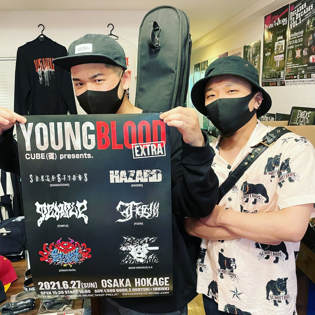 6/27開催 YOUNG BLOOD -EXTRA- at @musicbarhokage 
のフライヤー、ポスターを出演バンドにも渡してますのでチェックよろしくです！
各バンドの音源も好評販売中です✅

⑥HAZARD <a href="/HAZARD_JP/">HAZARD</a> 

ishizue-music.shop-pro.jp/?pid=122483998

#礎 #ishizue