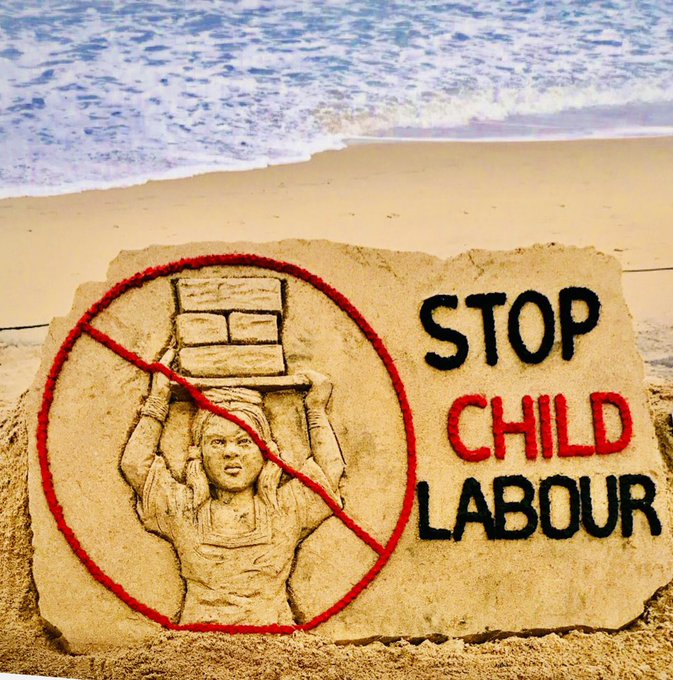 PIB in Goa (@pib_panaji) on Twitter photo On #WorldDayAgainstChildLabour, let us spread awareness to STOP #ChildLabour.
Art: <a href="/sudarsansand/">Sudarsan Pattnaik</a> On #WorldDayAgainstChildLabour, let us spread awareness to STOP #ChildLabour.
Art: <a href="/sudarsansand/">Sudarsan Pattnaik</a>