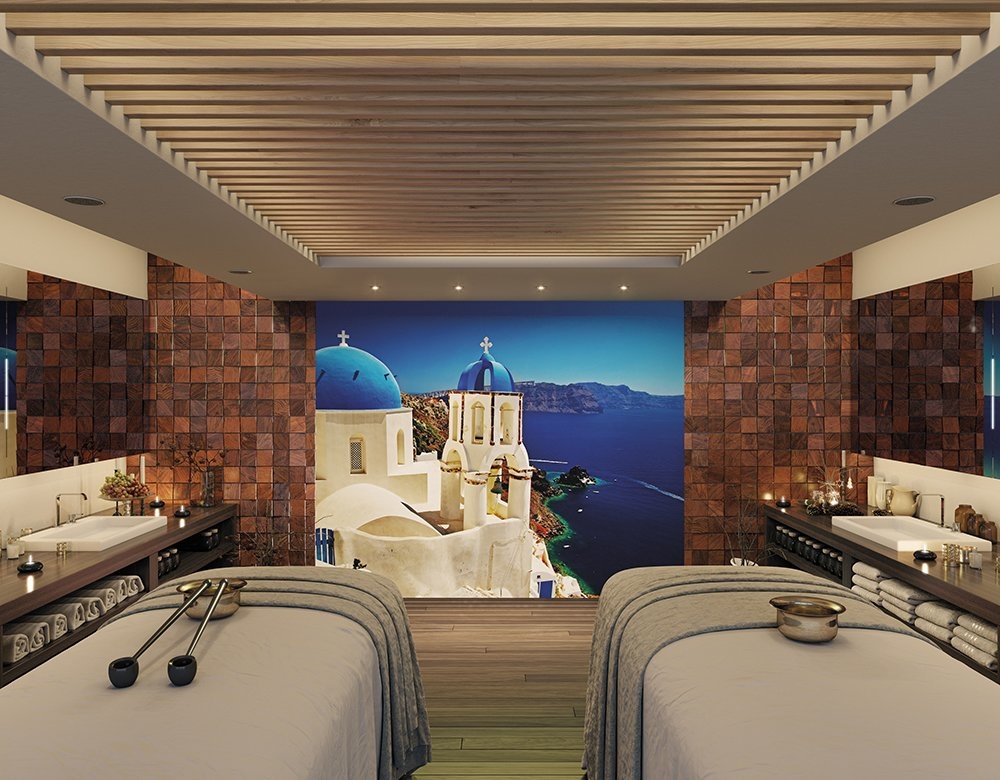 ohpopsi's tweet photo. magine waking up here on a Saturday morning, enjoying the smell of salty air and the warm Mediterranean breeze. The calming view of crystal blue waters and brilliantly cloudless sky of the Greek Paradise wall mural will convince you you're at a Greek resort all year round. https://t.co/ZlrQl1A022