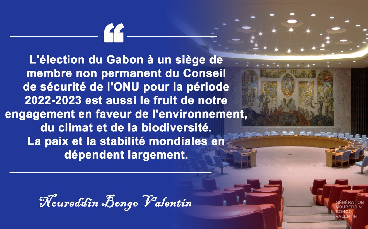 BongoValentin's tweet photo. Election du #Gabon à un siège de membre non permanent du Conseil de sécurité de l'#ONU pour la période 2022-2023 https://t.co/B6VDYGqv9F