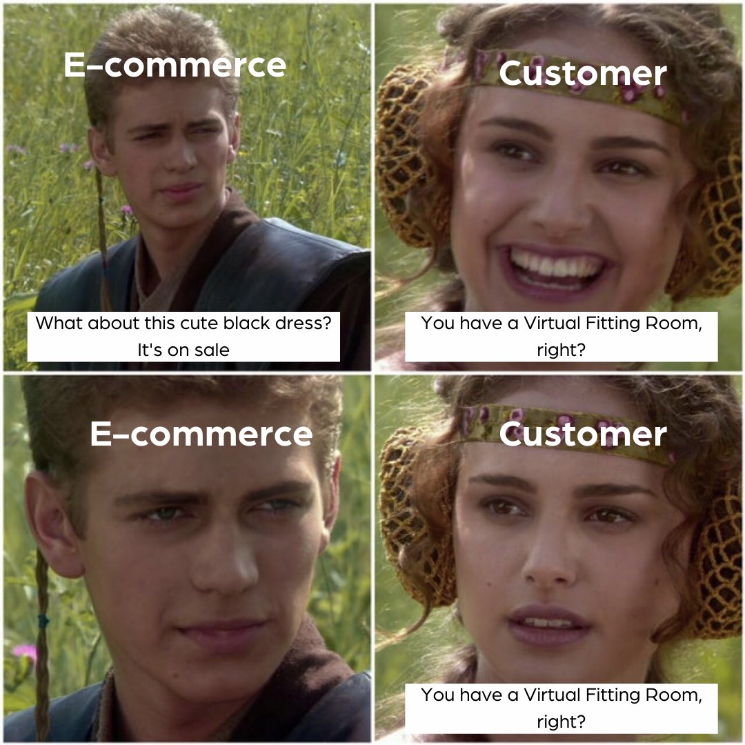sizebay's tweet photo. What's your reaction finding out that your favorite e-commerce still doesn't have a Virtual Fitting Room? This is ours: 😩
#virtualfittingroom #sizebay #sizeadvisor #fashionecommerce #sizerecommendation #fashion #ecommerce #fitsolution #saas #sizingtool #onlinefashion https://t.co/vGlTW3FNJL