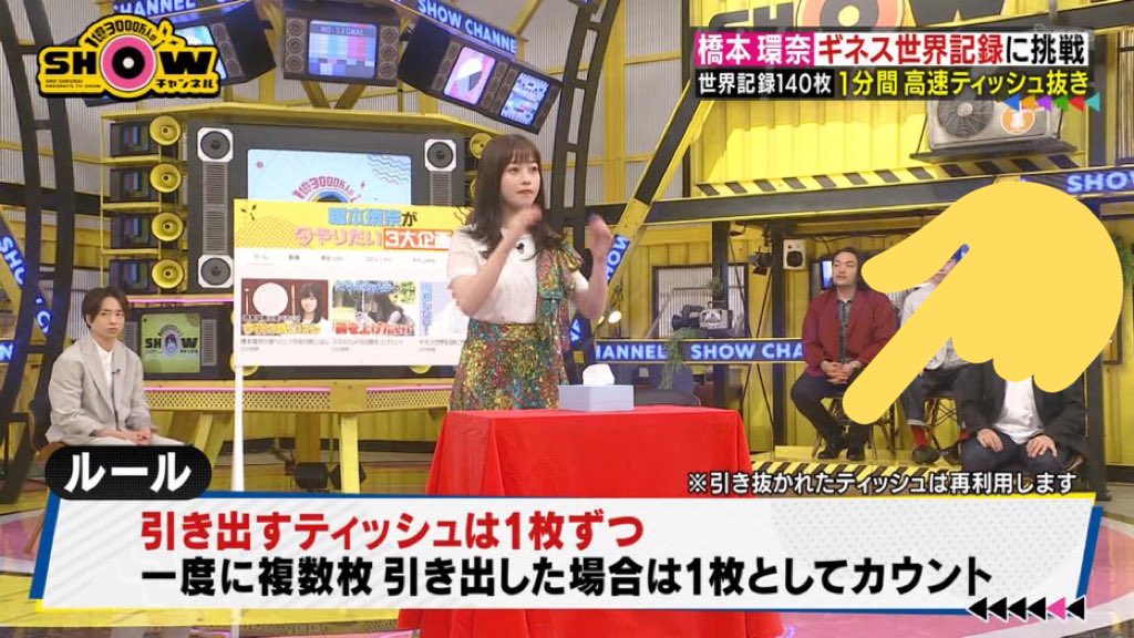 朗報】橋本環奈の手で抜かれたティッシュ157枚（ギネス記録