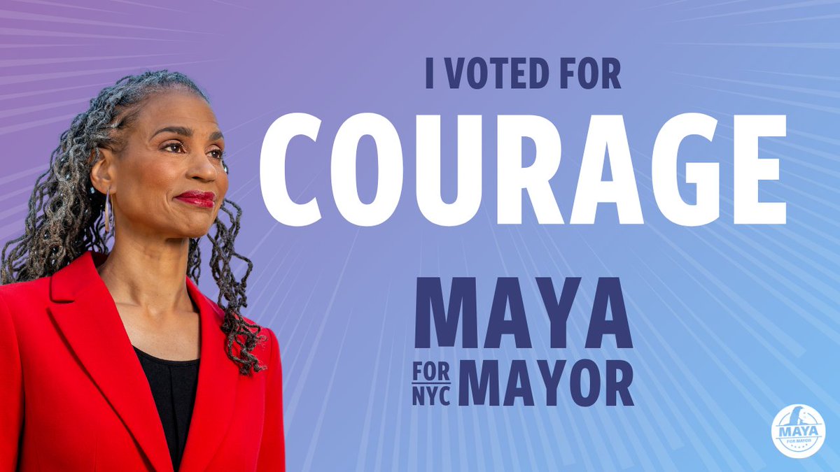RT if you're voting for Maya this weekend! Early voting is open from 8am-5pm today and Sunday. Find your polling place, early voting times for next week, or information about voting on Election Day (6/22) at vote.nyc