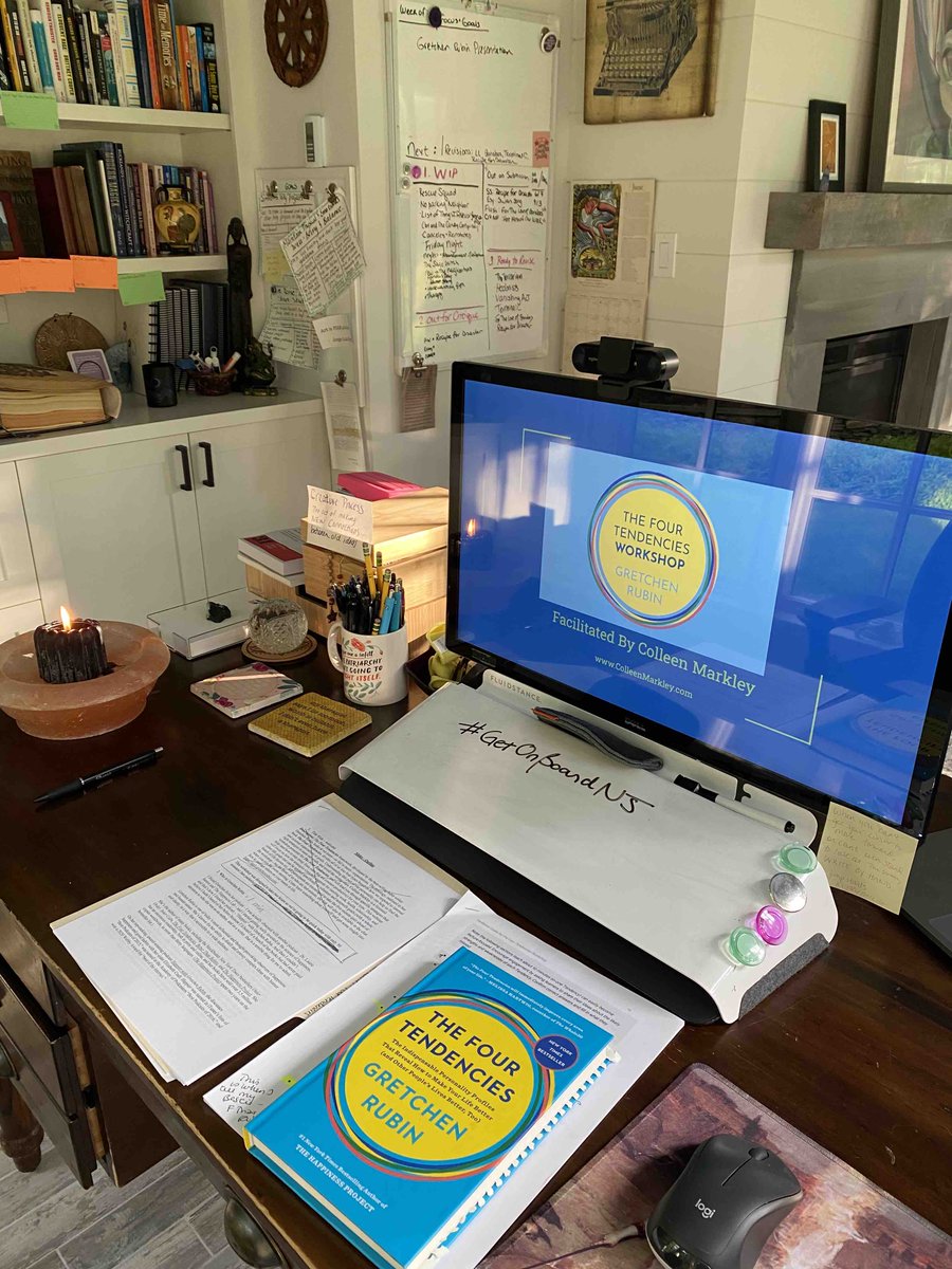 Markleys's tweet image. So excited to present #TheFourTendencies workshop today for Junior Leagues of NJ! Are you an Obliger? Upholder? Questioner? Rebel? What are the strengths &amp;amp; weaknesses for each? (Candle lit for Mercury Retrograde so tech doesn't fizzle)  :-) 
#GetonBoardNJ #MercuryRetrograde #JLNJ