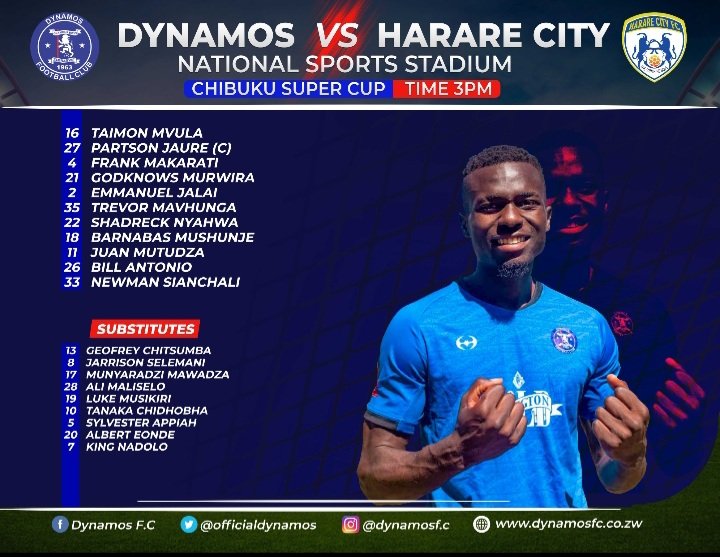 DynamosFC1963's tweet photo. Halftime
Dynamos 0
Harare City 0
#ChibukuSuperCup #matchdayfive https://t.co/usdbECZniv