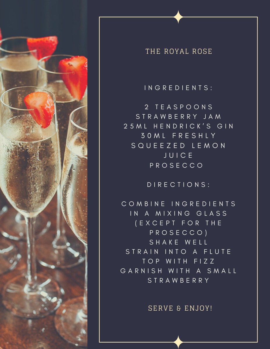 𝐓𝐡𝐞 𝐑𝐨𝐲𝐚𝐥 𝐑𝐨𝐬𝐞 🌹 What better way to celebrate the Birthday of Her Royal Highness The Queen than with some fizz! Our sources also say that HRH loves Gin and it's 𝐖𝐨𝐫𝐥𝐝 𝐆𝐢𝐧 𝐃𝐚𝐲 today! Perfect for a DIY cocktail this weekend - enjoy everyone ♡