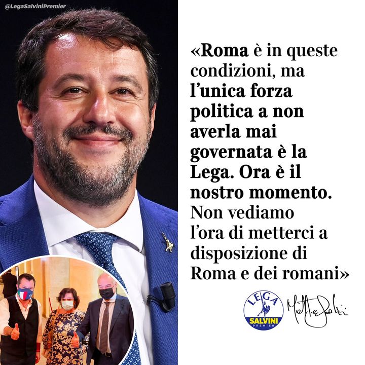 LegaSalvini's tweet photo. ++ LA LEGA NON HA MAI GOVERNATO ROMA, ORA TOCCA ALLA LEGA METTERSI AL SERVIZIO DEI ROMANI ++ https://t.co/IFvy5aANj6