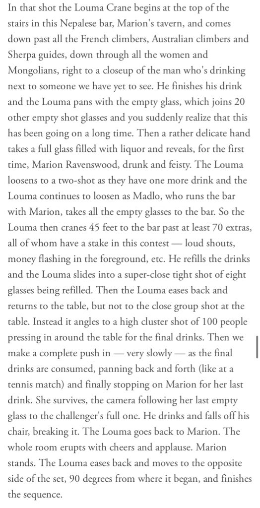NickdeSemlyen's tweet photo. Spielberg, writing for American Cinematographer in 1981, describing a hyper-complex 5-minute shot he pulled off for Raiders and why he ended up it using less than half of it. https://t.co/IUksmSRM2f
