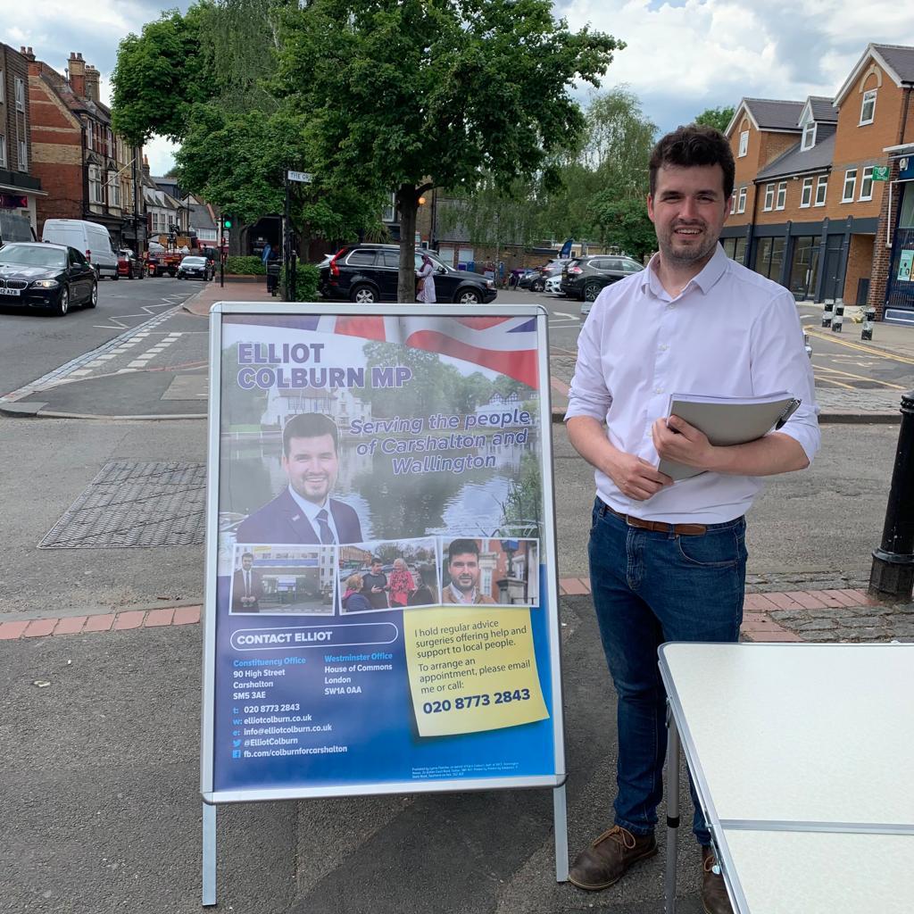 With lockdown restrictions lifting, it's been great getting back out into the community across Carshalton and Wallington and speaking to folks face-to-face.

For future surgeries and drop-ins, visit my website to find out more details: elliotcolburn.co.uk/events