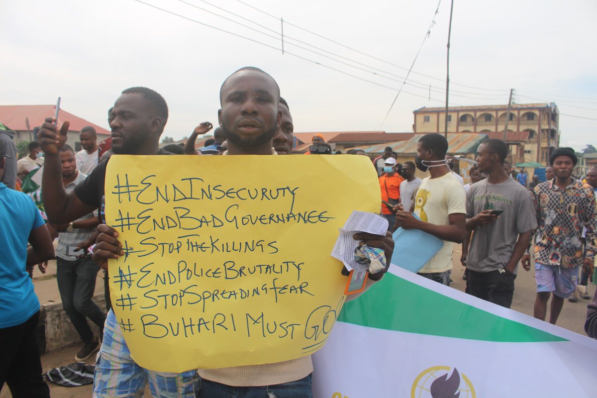 SaharaReporters's tweet photo. PHOTONEWS: #June12thProtest: #BuhariMustGo Protest Rocks Akure, Ondo State https://t.co/gm7enGTjRK