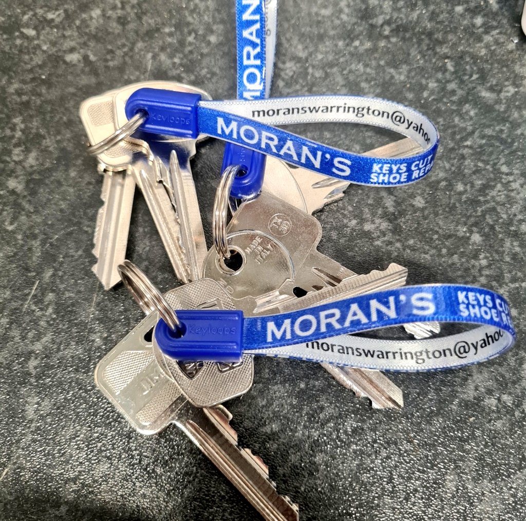 9 keys cut for 1 customer today. £28 with free key loops. With our 3 keys for £10 and £3 per key thereafter promotion. Open 9:00-17:00 Monday-Saturday and 2nd Sunday of every month @warringtonmkt #supportlocal #Warrington