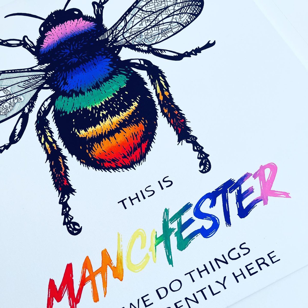 BethEgg's tweet photo. #Pride2021 #pride Rainbow Bee - acrylic on canvas. Happy Pride Everyone! 

https://t.co/QzrsFxMbo7 https://t.co/hlvjKhwSzW