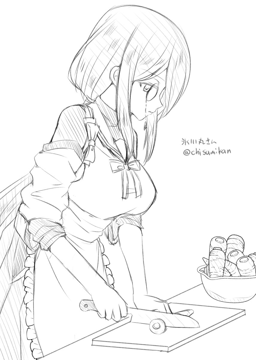 #船舶擬人化版深夜の真剣お絵描き60分一本勝負
お題:料理 