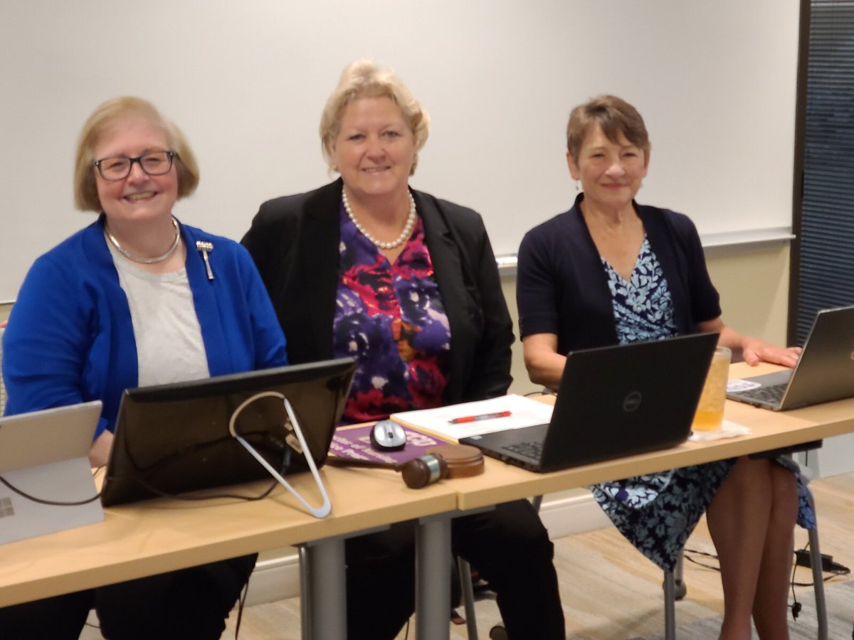 TexasNursesAssn's tweet photo. Behind the scenes of our virtual House of Delegates! @tammyeades and @cindyz_tna with our parliamentarian as well as the rest of TNA leadership handling all the technical aspects. https://t.co/TU28J8kDty