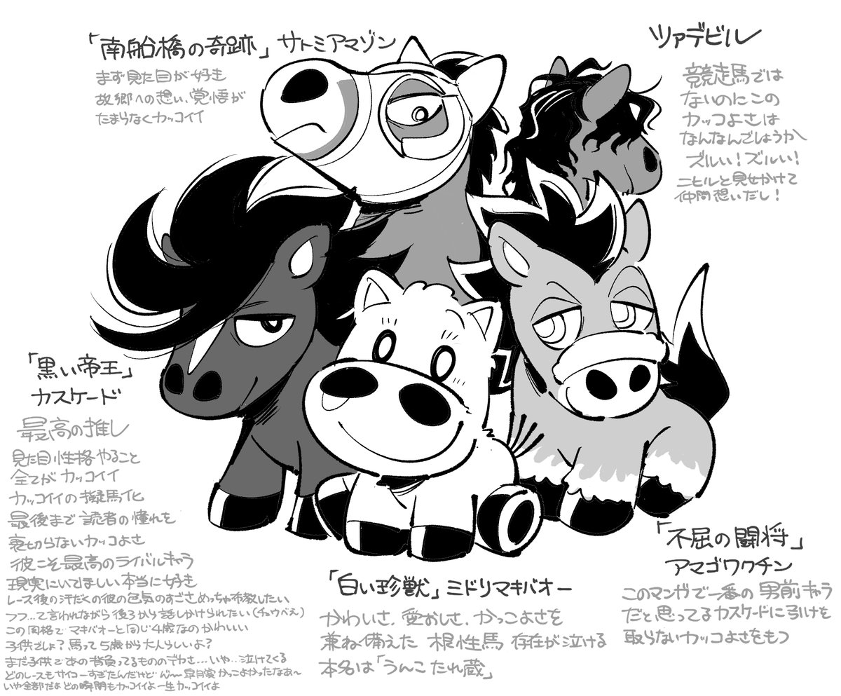 のの みどりのマキバオーの馬はイケ馬が多すぎる ので推し馬達です