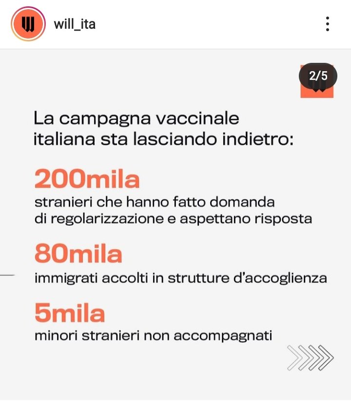 Smartitina's tweet photo. Ieri sono entrata su Instagram e mi sono imbattuta in questo post di Will sulle 500mila persone che non possono vaccinarsi.
Finalmente ho capito chi sono i famosi che non possono vaccinarsi e che dobbiamo tutelare vaccinandoci noi: GLI IMMIGRATI IRREGOLARI! 😂 https://t.co/UHhYeis3Ol