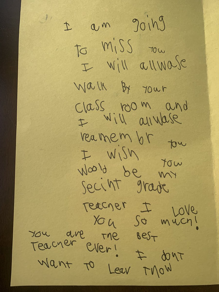 Lisa Roth (@lisaroth19) on Twitter photo When I left school yesterday, my student CJ slipped a card into my bag and told me to read it this weekend. My heart is full. ❤️#teachwithlove <a href="/solevsonLCPS/">Shauna Olevson</a> <a href="/DominionTrailES/">Dominion Trail ES</a> When I left school yesterday, my student CJ slipped a card into my bag and told me to read it this weekend. My heart is full. ❤️#teachwithlove <a href="/solevsonLCPS/">Shauna Olevson</a> <a href="/DominionTrailES/">Dominion Trail ES</a>